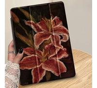 Shein Funda para iPad con patrón de pintura de flor de loto, compatible con iPad 10.2" (2021/2020, 9a/8a generación), Galaxy Tab A8 10.5" (2022), con ranura
