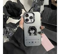 Shein Funda para iPhone, Funda de teléfono Anime A-Angel of Death para iPhone 16 15 14 13 12 11 Pro Max, negra, morada, mate, láser, metálica, aurora