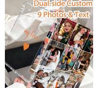 Shein Funda personalizable de doble cara para tableta, personaliza 9 fotos y texto, compatible con A16 11", 10.2", Kindle Paperwhite 12ª generación, funda p