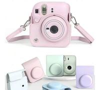 Shein Funda protectora anti-arañazos adecuada para cámara Fujifilm Mini 11/12, funda protectora anti-caídas, organizador de cámara de cuero PU, funda protec