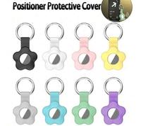 Shein Funda protectora de silicona con forma de flor, compatible con el rastreador Apple AirTag, cubierta protectora anti-pérdida, soporte para llavero