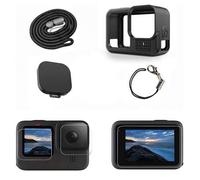 Shein Funda protectora de silicona y accesorios para GoPro Hero 13, 12, 11, 10 y 9 Black que incluye protectores de pantalla y cordón