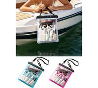 Shein Funda protectora de tableta transparente, a prueba de polvo y agua con letras "BEACH", bolsa ligera adecuada para playa, piscina, viajes, rafting, act