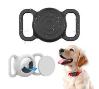 Shein Funda protectora para localizador Airtag, carcasa protectora anti-pérdida para el rastreador GPS Apple Airtag de 2ª generación, collar de silicona par