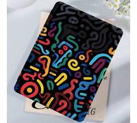 Shein Funda protectora para tableta con patrón de lÃneas de colores sobre fondo negro, compatible con iPad 9.7/10.2/10.5/10.9/12.9/Pro 11, 10ma gen, compa