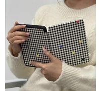 Shein Funda protectora tipo libro con estampado a cuadros y de corazones, a prueba de golpes, compatible con Kindle Paperwhite 10th/11th/12th, Kindle (Color