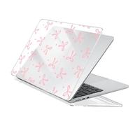 Shein Funda protectora transparente con lazo, compatible con MacBook, cubierta protectora de plástico duro y resistente compatible con MacBook Air y Pro