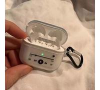 Shein Funda transparente minimalista para auriculares inalámbricos con tema musical, compatible con AirPods 4th/3rd/Pro2/Pro de Apple, funda protectora de a