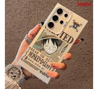 Shein Funda transparente para teléfono con cartel de "Se busca" de Monkey D. Luffy de One Piece, estuche protector transparente para Samsung S26 Ultra/S26 E