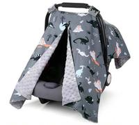 Shein Fundas para silla de coche de bebé niño y niña, cubierta para silla de coche de bebé de Minky con abertura tipo "peek-a-boo" para mamá lactancia mater
