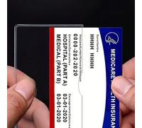 Shein Fundas protectoras de Medicare de PVC transparente, impermeables, para tarjetas médicas/de social. Cubiertas de vinilo transparente para tarjetas de