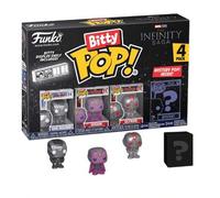 Shein Funko Bitty Pop Marvel La Saga del Infinito Paquete de 4 Figuras de Vinilo Miniatura con Estantería Apilable y Figura Misteriosa, Colección de Figuras