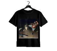 Shein Funny alligator Kick Meme T-Shirt for Men - oddly Specific Swamp Scene Graphic, Black Cotton Casual Tee, Short Sleeve, Round Neck, Machine Washable, a