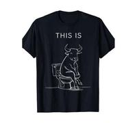 Shein [Funny|Cotton] 100% Cotton Funny T-Shirt | This Bull Is Sitting on The Toilet | A Gift for Men And Women, 220 Grams