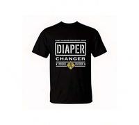 Shein Funny Diaper Cger Duty Expecting Baby New Dad Mom T-Shirt Pm 220G Cotton T-Shirt For And Wo â Heavyweight Yet Soft, Designed For Everyday Wear, Work