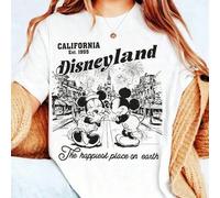 Shein Funny Mickey & Minnie Disneyland California 1955 Shirt, The Happiest Place On Earth Tee, WDW Disneyland Family... | Camiseta 100% algodón Disney