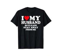 Shein Funny Wife T-Shirt - 'I Love My Hot Husband So Stay Away' 100% Cotton TeeCotton Short-Sleeved Men's T-Shirt 2025 Summer New Style Summer Party Casual