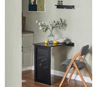 Shein FWT20-SCH Mesa Plegable de Pared para Comedor Cocina Escritorio con Pizarra Frontal Negro ES