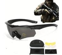 Shein Gafas de resina para entusiastas militares CS, gafas de tiro, gafas protectoras contra el viento y la para deportes al aire libre - 3 colores de lente
