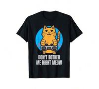 Shein Gamer Cat Dont Bother Me Meow Funny Gaming Men Boys Kids T-ShirtRetro Printed T-Shirt Of The Era Fashion Casual T-Shirts Are The Focus Of Summer Parti