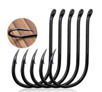 Shein Ganchos de pesca de pulpo pico Gancho Carpa pesca Gancho mordaz negro alto carbono acero pesca en hielo Accesorios