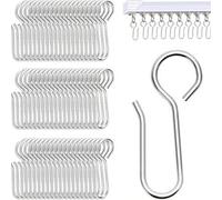 Shein Ganchos en forma de S para riel de cortina de metal, ganchos pequeños para cortinas, ganchos para varillas de cortina, ganchos para cable de cortina,