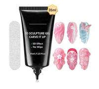 Shein Gel de escultura 3D de 35ML y frotamiento para uñas, pegamento de uñas de gel súper fuerte para decoración de uñas 3D, brillos, gemas, diamantes y joy