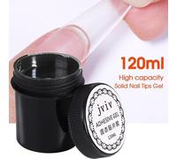 Shein Gel De Punta De Uñas Sólido Transparente De 120g, Gel De Parche De Uñas De Alta Capacidad Adhesivo Gomoso Pegamento Ultravioleta Modelado Sin Flujo Ar
