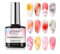 Shein Gel floreciente, esmalte de uñas de gel UV/LED removible, crea efecto tie-dye, esmalte de uñas floreciente mágico de mármol acuarela, manicura semi-pe