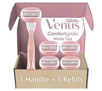 Shein Gillette Venus White Tea Maquinilla de afeitar para mujer,Afeitadora para área privada, 1 mango + 5 hojas de repuesto