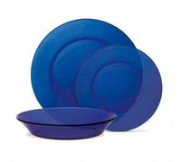 Shein GLASSES-Set de Vajilla Duralex Lys de 12 Piezas, Platos de Vidrio Templado de Alta Calidad, Ideal para Hogar y Comedor, Disponible en Varios Colores