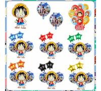 Shein Globo de lámina de aluminio con diseño de barco pirata de la serie de anime y dibujos animados One Piece, decoración para fiesta de cumpleaños y escen