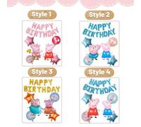 Shein Globo de lámina de aluminio de la familia de Peppa Pig, cerdo de pie, decoraciones para el Día de Acción de Gracias, Halloween, Navidad y festivales,