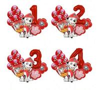 Shein Globo de látex con película de aluminio digital de perro rojo del equipo Woof de , que ha logrado grandes éxitos, autorizado. Combinación de globos de