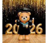 Shein Globo de oso de graduación de pie súper grande de 130 cm, decoración de graduación 2026