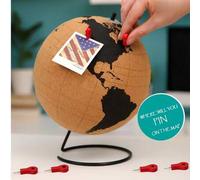 Shein Globo terráqueo decorativo de corcho con chinchetas - Diseño continental minimalista negro, esfera decorativa de corcho para el hogar y la oficina, in