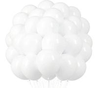 Shein Globos blancos, globos de látex blancos de 5/10/12/18 pulgadas para bodas, aniversarios, cumpleaños, graduaciones, despedidas de soltera, compromisos