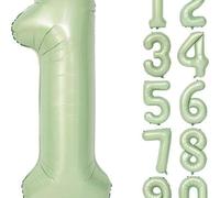 Shein Globos con números del 0 al 9, globos de aluminio grandes que se inflan por sí solos con números del 0 al 9, globos de helio digitales pastel del núme