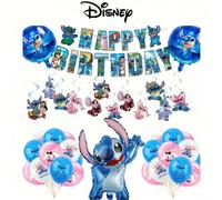 Shein Globos de helio con tema de Lilo y Stitch de Disney, set de 1/5/34 piezas para decoración de fiesta de cumpleaños, regalos de cumpleaños