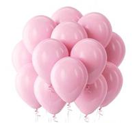 Shein Globos de látex de color rosa claro - 5/10/12/18 pulgadas, 10/30/50/70/90 piezas de globos redondos de helio, rosa claro, adecuados para el Día de San