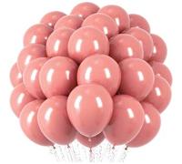 Shein Globos de látex de color rosa polvo - Globos redondos de 5/10/12/18 pulgadas para helio, de color rosa retro, rosa pálido, rosa rosa, para cumpleaños,