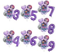 Shein Globos decorativos autorizados del tema del grupo de chicas K-Pop Witch, conjunto de decoración de globos para fiesta de cumpleaños de niña cool, músi