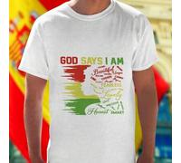 Shein God Says I Am Beautiful Fearless Lovely Honest Smart Camiseta Hombre Moda Casual Moderna Inspiradora Original Regalo Oferta Exclusiva Algodón Cómoda A
