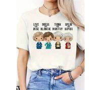 Shein Golden Girls, a Gift-Oriented Style, New Women'S Round-Neck Casual Sports T-Shirt for All Seasons, Comfortable to Wear.