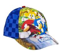 Shein Gorra con Visera Curva de Sonic - Color Azul - Apta de 4 a 8 Años - Con Bordados de la Colección - Gorra para Niños con Velcro Trasero Ajustable
