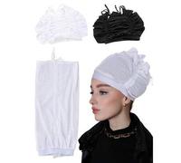 Shein Gorro de secado de cabello de red para mujeres, con cordón ajustable, sombrero para mascarilla capilar, herramienta de peinado para cabello rizado, ac