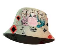 Shein Gorro Pescador Harley Quinn Dc Comics Infantil Estilo Retro y Protección Solar | Gorro Pescador Harley Quinn Dc Comics Infantil Material Ligero y Pleg