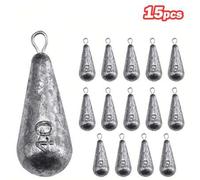 Shein Goture 5/10/15/20/30 piezas Plomos de Pesca, Plomos con Forma de Hoja de Sauce/Bala con Anillos Giratorios, Plomos y Pesas de Pesca Ideales, los Plomo