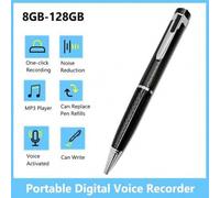 Shein Grabadora de voz digital que soporta hasta 128 GB con función de reducción de ruido, reproductor de MP3, ideal para grabación de reuniones de negocios