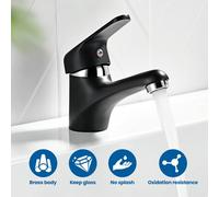 Shein Grifo mezclador de lavabo grifo mezclador de latón grifo de baño con caño corto 60 mm, para cuarto de baño